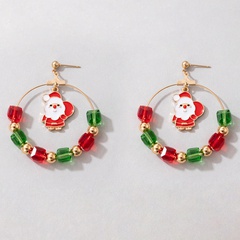 European and American new Christmas color pearl earrings irregular multicolor earrings