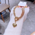 Heartshaped Necklace Copper Plated Gold Fashion Asymmetrical Clavicle Chain Jewelrypicture14