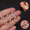 Foreign Trade New Piercing Earrings Twist Ball Thin Rod Stainless Steel Studs round Zircon Soft Ear Bone Stud Body Ornamentpicture19