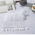 retro knitted hollow round tablecloth beige tassel crochet table mat finished tableclothpicture114