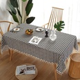Chinese retro blue and white porcelain cotton and linen tablecloth beige tassel desk tableclothpicture67