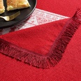 polyester fiber knitted jacquard red deer white tassel Christmas rectangular tableclothpicture22