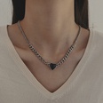 Exaggerated and Personalized Thick Chain Necklace Ins Punk Cuban Necklace Creative Metal Black Peach Heart Clavicle Chain Wholesalepicture14