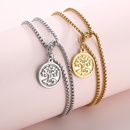 Mode exquisite Metall Doppelschicht Perlenkette runder Baum Anhnger Edelstahl Armband Grohandelpicture9
