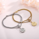 Mode exquisite Metall Doppelschicht Perlenkette runder Baum Anhnger Edelstahl Armband Grohandelpicture10