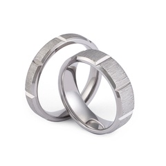 Wholesale European and American new jewelry steel color sand surface stainless steel ring