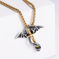 wholesale dragon sword pendant hip-hop style Tyrannosaurus flying dragon stainless steel jewelry