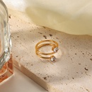 Europischer und amerikanischer offener Ring mit weiem Zirkonium 18K vergoldeter Edelstahlringpicture7