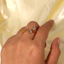 Europischer und amerikanischer offener Ring mit weiem Zirkonium 18K vergoldeter Edelstahlringpicture8