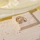 Europischer und amerikanischer offener Ring mit weiem Zirkonium 18K vergoldeter Edelstahlringpicture10