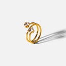 Europischer und amerikanischer offener Ring mit weiem Zirkonium 18K vergoldeter Edelstahlringpicture11