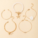 new creative white flower heart starfish pendant pearl bracelet fivepiece femalepicture9
