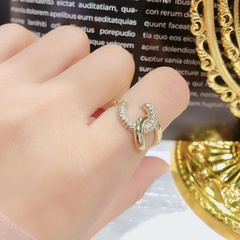 18KGP retro open ring fashion knotted ring women