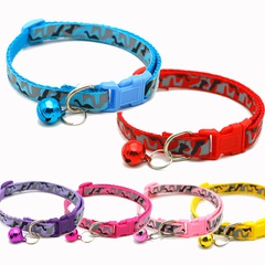 Exclusive for Cross-Border Pet Bell Collar Leopard Dog Collar Cat Collar Collar Dog Harness Pet Supplies Wholesale
