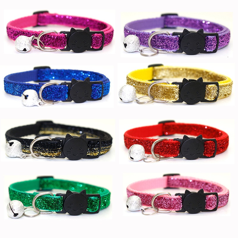 Hot Sale at AliExpress Pet Collar Cat Collar with Bell Cat Buckle Collar Gold Leaf Velvet Safety Plug Dog Collar