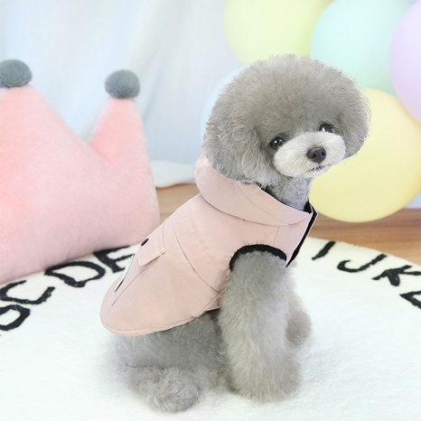 nuevo producto ropa para perros otoño e invierno más terciopelo color sólido sin mangas chaleco con capucha ropa para mascotas NHZHX474727's discount tags