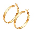 Womens exaggerated geometric ripple alloy hoop earringspicture3