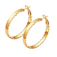 Womens exaggerated geometric ripple alloy hoop earringspicture4