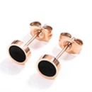 Womens titanium steel black small circle stud earringspicture3