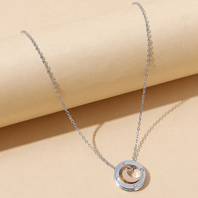 Korean creative popular moon rhinestone pendent necklace wholesale