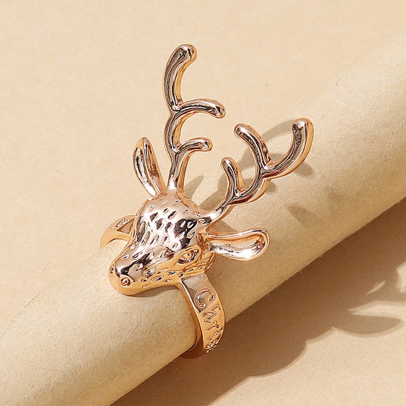 Korean creative fashion reindeer alloy ring wholesale