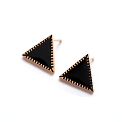 simple titanium steel triangle stud earrings wholesale