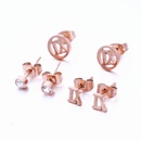 Womens Titanium Steel Geometric Letter Earrings Wholesalepicture3