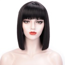 2021 European and American womens wigs short straight with bangs chemical fiber wigspicture13