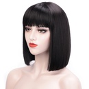2021 European and American womens wigs short straight with bangs chemical fiber wigspicture16