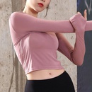 new exposed umbilical sports longsleeved highelastic loose running fitness clothes yoga clothespicture10