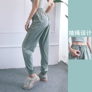 2021 new drawstring sports pants highwaisted lightweight fitness pants loose running trouserspicture14