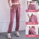 2021 new drawstring sports pants highwaisted lightweight fitness pants loose running trouserspicture15