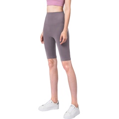 Fashion new high waist buttocks yoga pants one-piece cut five-point fitness shorts
