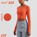 new slim slimming sports nude short workout clothes Tshirt printed yoga clothes toppicture10