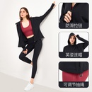 European and American zipper jacket solid color hooded longsleeved workout clothespicture8