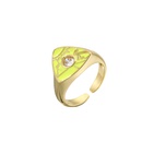 Hecheng Ornament Dripping Oil Triangle Pattern MicroInlaid Zircon Ring Open Ring Color Ring Vj303picture11