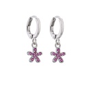 jewelry microinlaid zircon colored diamonds small earrings flowers woodpeckerpicture8