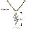 micro inlaid full diamond zircon lightning pendent twist stainless steel necklace wholesalepicture9