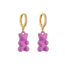 jewelry candy bear earrings color spray paint earrings microinlaid zircon fashion jewelrypicture9