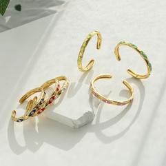 Jewelry Color Drip Eye Bracelet Micro-inlaid Zircon Open Bracelet Jewelry