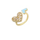 Drop Oil Nectarine Heart Open Ring Microinlaid Zircon Love Heart Adjustable Jewelry Ringpicture10
