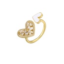 Drop Oil Nectarine Heart Open Ring Microinlaid Zircon Love Heart Adjustable Jewelry Ringpicture11