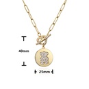 Heart OT Buckle Creative Bear Microinlaid Zircon 18K Gold Electroplating Color Preserving Necklacepicture9