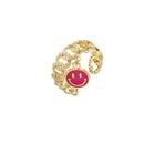Hecheng Ornament Micro Inlaid Zircon Necklace Open Ring Dripping Smile Face Pendant Ringpicture8