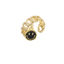 Hecheng Ornament Micro Inlaid Zircon Necklace Open Ring Dripping Smile Face Pendant Ringpicture9
