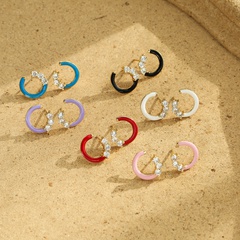 Jewelry Dripping Oil Micro Inlaid Earrings Color Dripping Oil Earrings Round Jewelry Accessories