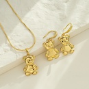 Glossy Bear Plated 18k Real Gold Color Preservation Necklace Earringspicture6