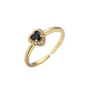 microinlaid zircon color diamond heartshaped ring opening adjustable 18K goldplated ringpicture8