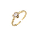 microinlaid zircon color diamond heartshaped ring opening adjustable 18K goldplated ringpicture10