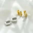Hecheng Ornament Glossy Vertical Stripes Square Ear Clip Fashion 18K Gold Plated Ornament Ve394picture6